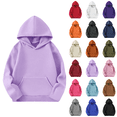 thumbnail image 1 of Qingpeng Boys Girls Hoodie Pullover Sweatshirt Relaxed Fit Long Sleeve Top with Kangaroo Pocket, 1 of 8