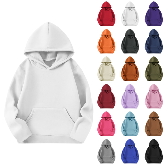 Qingpeng Boys Girls Hoodie Pullover Sweatshirt Relaxed Fit Long Sleeve Top with Kangaroo Pocket