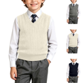 thumbnail image 1 of Qingpeng Boys Girls V Neck Pullover Vest Sleeveless School Top with Cable Texture Design, 1 of 8