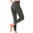 thumbnail image 1 of Qingpeng Cinched Ankle Leggings with Button High Waisted Tummy Control Yoga Pants Athletic Workout Leggings, 1 of 6