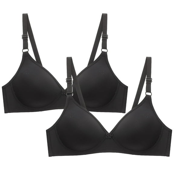 Qingpeng 2 Pack Women's Wireless Bra Wire-free Soft Support Seamless Comfortable Bralette