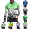 thumbnail image 1 of Qingpeng 3D Graphic Printing Pullover for Men Casual Long Sleeve Crewneck Shirts Plus Size Slim Fit Workout Tops Streetwear, 1 of 5