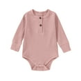 thumbnail image 1 of Qingpeng Cotton Bodysuit Long Sleeve Onesies for Boys Girls Infant Soft Solid Clothes 0-24 Months, 1 of 3