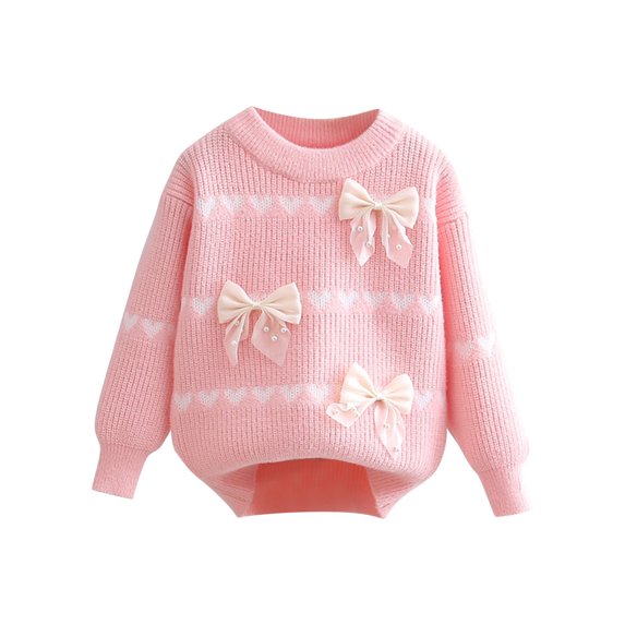 Qingpeng Clearance Boy Girl Cable Knit Pullover Sweater Kids Casual Loose Sweatshirt Toddler Crewneck Long Sleeve Spring Fall Winter Warm Clothes