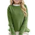 thumbnail image 1 of Qingpeng Boys Girls Oversized Crewneck Fall Sweaters Kids Long Sleeve Cute Knit Pullover Top, 1 of 4