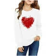 thumbnail image 1 of Qingpeng Boys Girls Valentines Day Sweatshirts Kids Valentine's Heart Print Shirt Crewneck Long Sleeve Cotton Casual Outfits Tops, 1 of 4