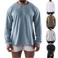 thumbnail image 1 of Qingpeng Classic Crewneck Solid Tee Shirt for Men Casual Comfort Long Sleeves Tee Shirt, 1 of 5