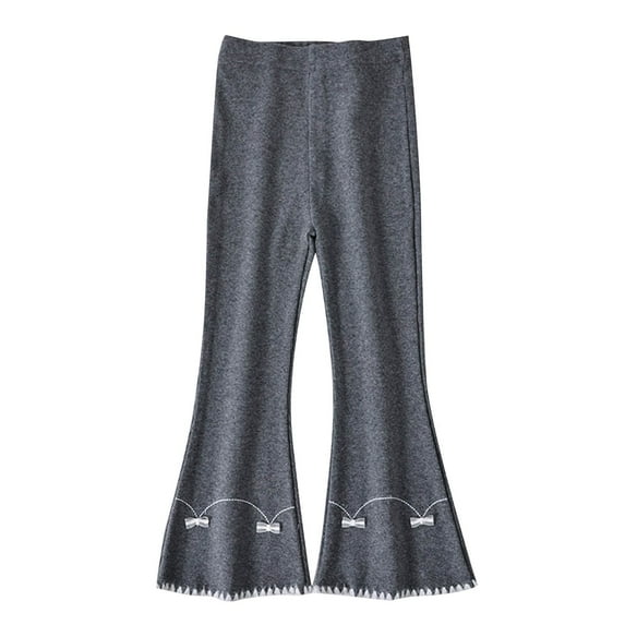 Qingpeng Cotton Flare Leggings for Kids Girls Elastic High Waist Casual Bell Bottoms Yoga Pants