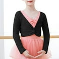thumbnail image 1 of Qingpeng Girl's Dance Crop Tops Ballet Wrap Shrug Long Sleeve Sweater, 1 of 6