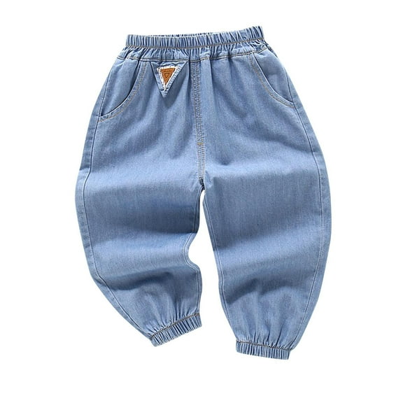 Qingpeng Girls Boys Basic Casual Sweatpants Soft Comfortable Solid Trousers with Pockets