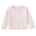 thumbnail image 1 of Qingpeng Girls Cropped Sweaters Kids Solid Long Sleeve Cable Knit Button Front Cardigan, 1 of 8
