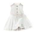thumbnail image 1 of Qingpeng Girls Dress Sleeveless A-Line Button Down Sundress Casual Midi Dresses for 2-14 Years Kids, 1 of 7