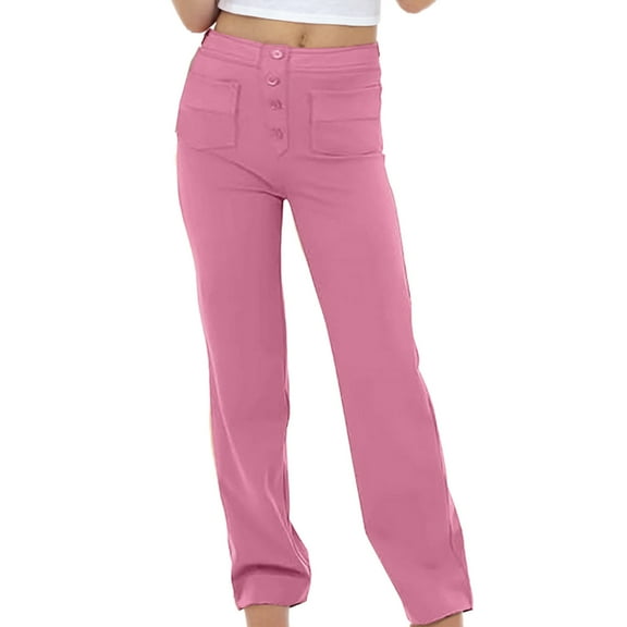 Qingpeng Girls Jeans High Waisted Straight Leg Stretchy Denium Pants with Pockets