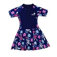 thumbnail image 1 of Qingpeng Girls One Piece Swimsuit Kid Girls Water Sport Ruffle Short Swimsuit Sun Protection Bathing Suits, 1 of 5