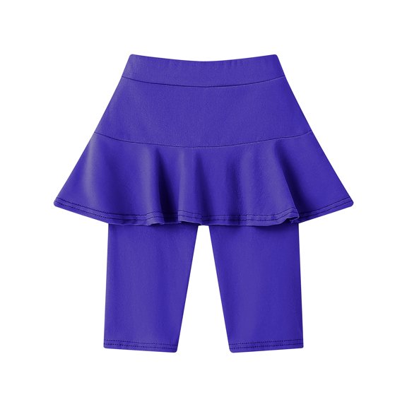 Qingpeng Girls School Uniform Pants Kids Clothes Ruffle Tutu Leggings with Skirt 4-11 Years