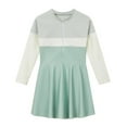 thumbnail image 1 of Qingpeng Girls Swimsuit Kids Girls Long Sleeve Rash Guard One Pieces Bathing Suit 2-12Y, 1 of 5