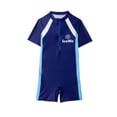thumbnail image 1 of Qingpeng Girls Swimsuit Short Sleeve Rashguard One Piece Swimwear Zipper Bathing Suit, 1 of 3