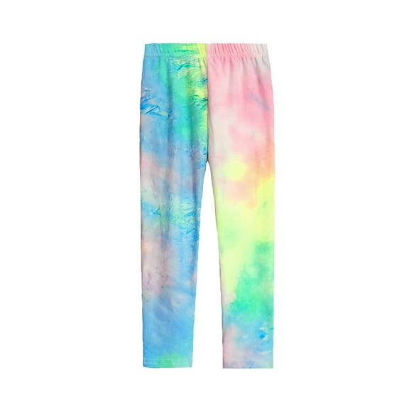 Qingpeng Kids Boys Girls Tie-Dyed Workout Leggings Kids Elastic High Waist Stretch Athletic Dance Yoga Pants