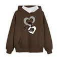 thumbnail image 1 of Qingpeng Kids Girls Casual Heart Print Long Sleeve Pullover Hoodie Sweatshirt Tops, 1 of 5