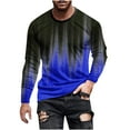 thumbnail image 1 of Qingpeng Men Gradient Color T-Shirt Spring Shirts Comfy Long Sleeve Scoop Neck Tops Blouses Basic Casual Pullover Shirt, 1 of 5