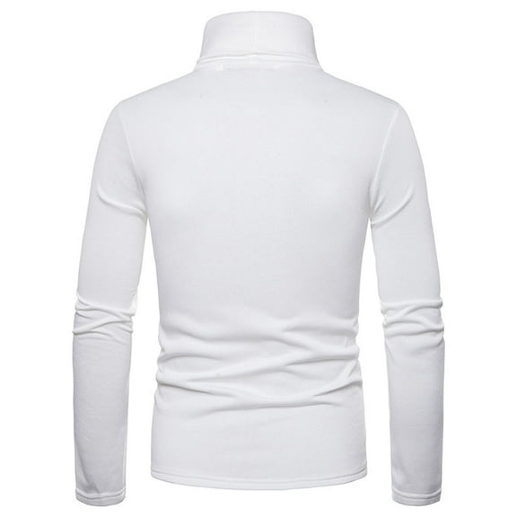Qingpeng Men's Casual Slim Fit Basic Tops Knitted Lightweight Turtleneck Pullover Sweater