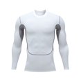 thumbnail image 1 of Qingpeng Men's Compression Shirts Quick Drying Tights Round Neck Long Sleeved Printed Solid High Elastic Training Shirt, 1 of 8