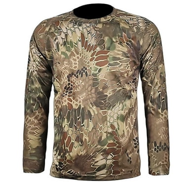 Qingpeng Men's Compression Shirts Round Neck Long Sleeve Workout Athletic T Shirts Sport Running Shirt Tops