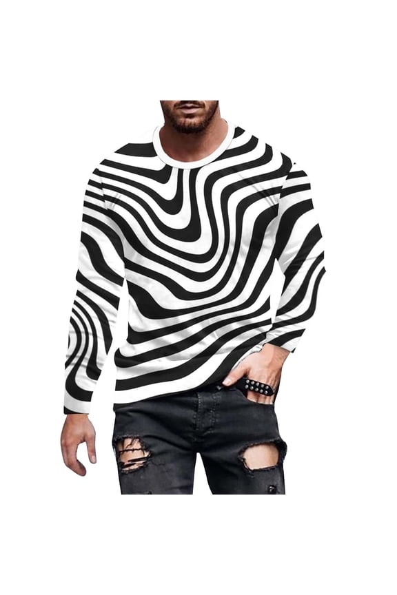 Men's Leopard Print T Shirt Party Cheetah Pattern Slim Fit Long Sleeves Top