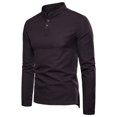 thumbnail image 1 of Qingpeng Men's Linen Long Sleeve Shirts Button Down Banded Collar Basic Casual Shirt Tops, 1 of 3