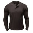 thumbnail image 1 of Qingpeng Men's Long Sleeve Shirts Quarter Button Cotton Breathable Shirt Solid Color Soft Casual T Shirt Tops, 1 of 3