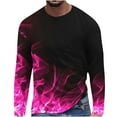 thumbnail image 1 of Qingpeng Men's Long Sleeves Shirt Casual Round Neck Print Shirt Slim Pullover Shirt Top, 1 of 5