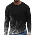 thumbnail image 1 of Qingpeng Long Sleeve Tees for Men Print Pullover Tops Fall Round Neck Long Sleeve Tee Shirt Blouse Tops, 1 of 5