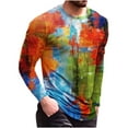 thumbnail image 1 of Qingpeng Men's Shirt Casual Round Neck Long Sleeve Shirt for Men, 1 of 8