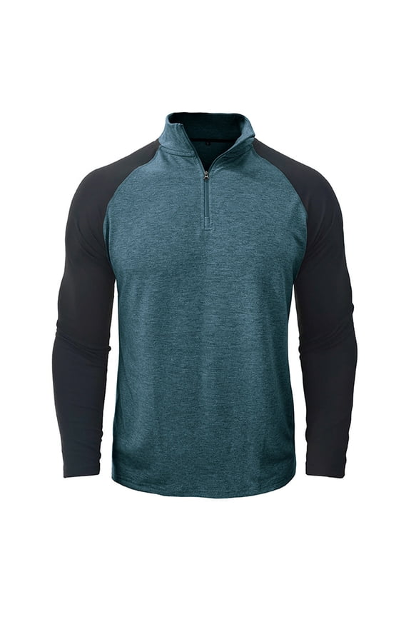 Men's Sweatshirt 1/4 Zip Turtleneck Long Sleeve Running Workout Athletic Pullover Tops Casual Loose Solid Sports Shirt