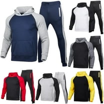 Qingpeng Men's Tracksuit 2 Pieces Set Zip Up Hoodie Sweatsuits Athletic Jogging Suit Set Casual Outfit with Pockets