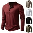 thumbnail image 1 of Qingpeng Mens Casual Long Sleeve Shirts Button Solid T Shirts with Pocket, 1 of 9