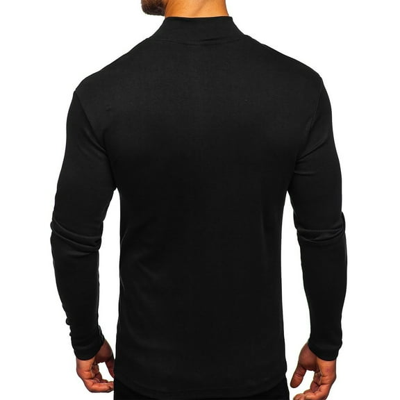 Qingpeng Mens Half Turtleneck Sweaters Long Sleeve Pullover Basic Solid Casual Slim Fit Shirt