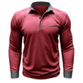 thumbnail image 1 of Qingpeng Mens Lapel Shirts Long Sleeve Athletic Quick Dry Shirts Casual Workout Slim Fit Basic Shirt, 1 of 4