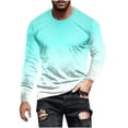 thumbnail image 1 of Qingpeng Mens Long Sleeve Shirts Casual Gradient Color Graphic Loose Pullover Tee Shirts Fall Athletic Sweatshirts, 1 of 5