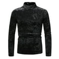 thumbnail image 1 of Qingpeng Mens Turtleneck Pullover Shirt Tops Long Sleeve Slim Fit Thermal Tops Casual Vintage Party T-Shirt, 1 of 7