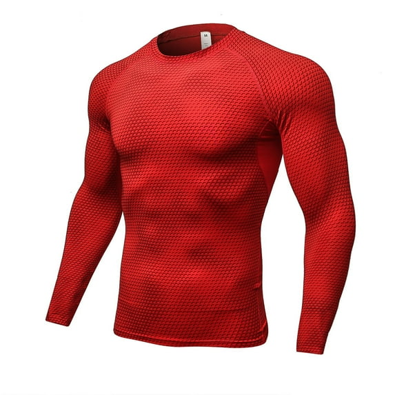 Qingpeng Mens Workout Sweatshirts Casual Athlete Shirt Slim FIt Lightweight Pullover Shirt Top