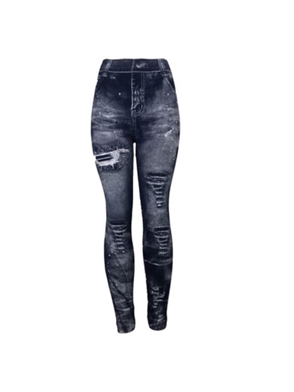 Ripped Legging for Women High Waist Tummy Control Yoga Pants Workout Athletic Pants