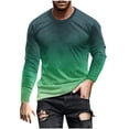 thumbnail image 1 of Qingpeng Shirts for Men Long Sleeve Casual Loose Gradient Color Print Crewneck Sweatshirt Lightweight Gym Workout Pullover Top, 1 of 5