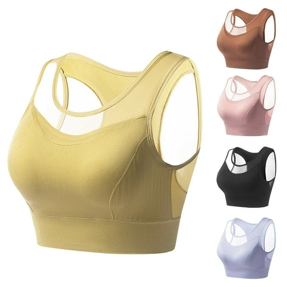 Qingpeng Sports Bra for Women Comfortable Breathable High Impact Running Workouts Push Up Bra with Maximum Support