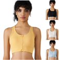 thumbnail image 1 of Qingpeng Sports Bras for Women High Support Front Zipper Athletic Tank Tops Workout Solid Color Yoga Bra, 1 of 5