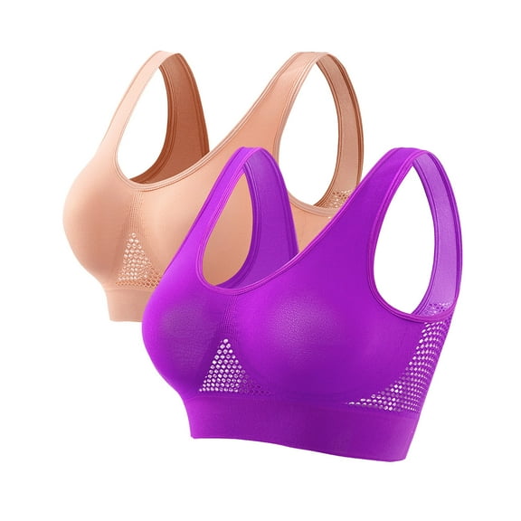 Qingpeng Sports Bras for Women Plus Size High Impact Full Support Wireless Comfort Breathable Thin Workout Running Exercise Bra