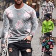 thumbnail image 1 of Qingpeng T Shirt for Men Dog Paw Print Shirt Long Sleeve Cute Tops Casual Lightweight Tee Shirts, 1 of 5