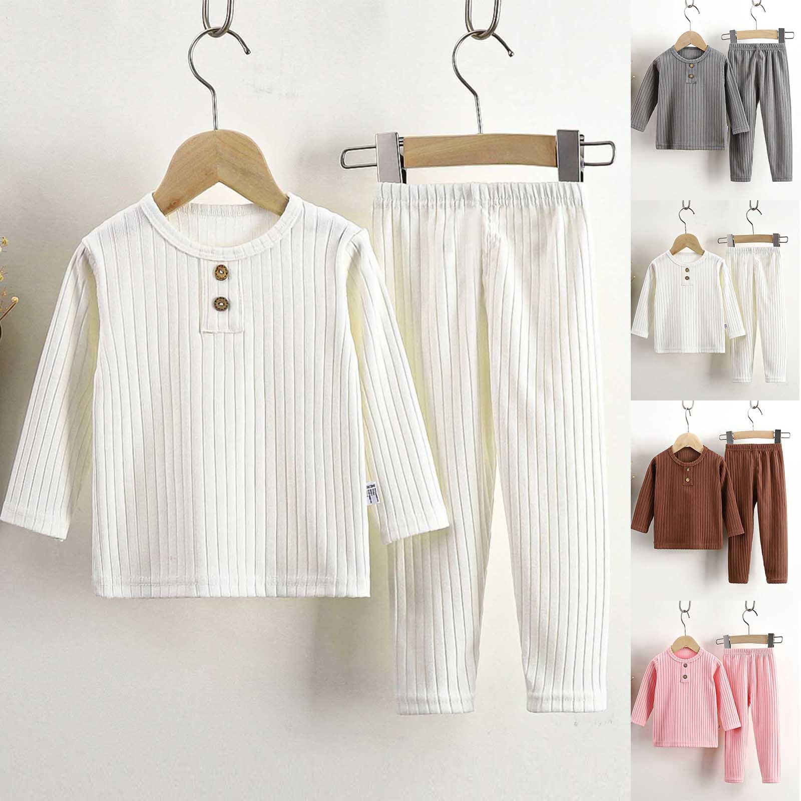 Qingpeng Toddler Boy Girls Warm Pajama Set Kids Long Sleeve Pullover ...