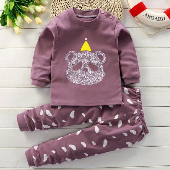 Qingpeng Toddler Boys Girls Fall Winter Set Kids Long Sleeve Sweatshirt & Jogger Pants Suit 2Pcs Fall Clothes Outfits