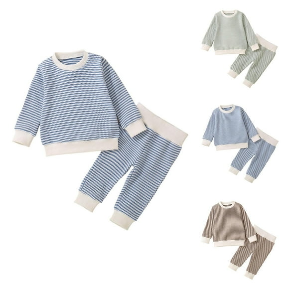Qingpeng Toddler Girl Fall Winter Set Kids Color Block Crewneck Sweatshirt & Joggers Pants Outfits Clothes
